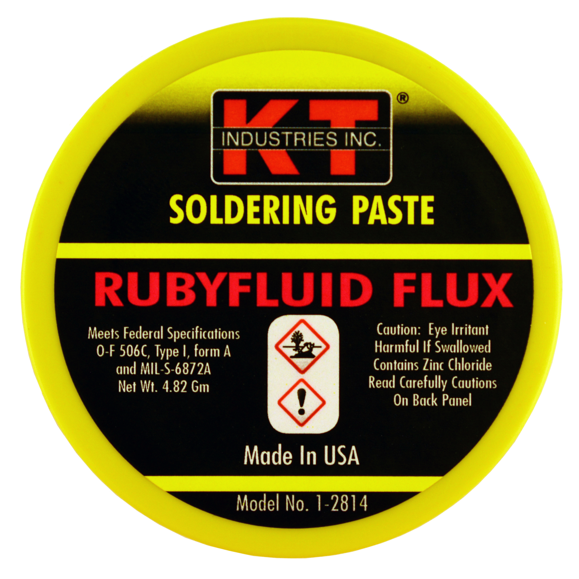 K-T Industries Ruby Fluid Paste Flux — 2 Oz., Self-Cleaning, Water-Soluble, Model# 1-2814